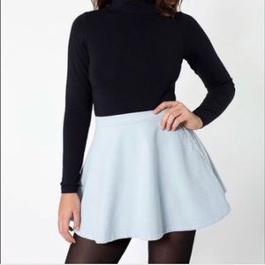 American apparel light blue corduroy circle skirt